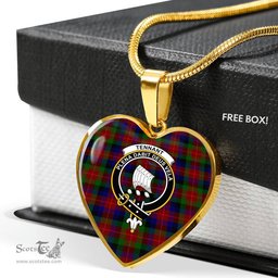 Scottish Tennant Clan Tartan Heart Necklace - Crest Classic  Scottish Plaid Tartan Plaid