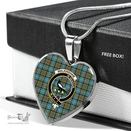 Scottish Walkinshaw Clan Tartan Heart Necklace - Crest Classic  Scottish Plaid Tartan Plaid