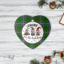 Scottish Pringle Clan Tartan Ceramic Ornament - Gnome Heart Style Scottish Plaid Tartan Plaid
