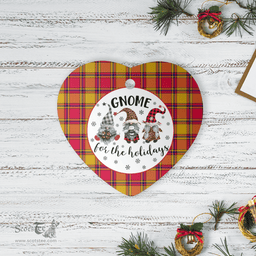 Scottish Scrymgeour Clan Tartan Ceramic Ornament - Gnome Heart Style Scottish Plaid Tartan Plaid