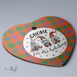 Scottish Ross Ancient Clan Tartan Ceramic Ornament - Gnome Heart Style Scottish Plaid Tartan Plaid