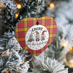 Scottish Scrymgeour Clan Tartan Ceramic Ornament - Gnome Heart Style Scottish Plaid Tartan Plaid