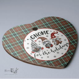 Scottish Thomson Hunting Modern Clan Tartan Ceramic Ornament - Gnome Heart Style Scottish Plaid Tartan Plaid