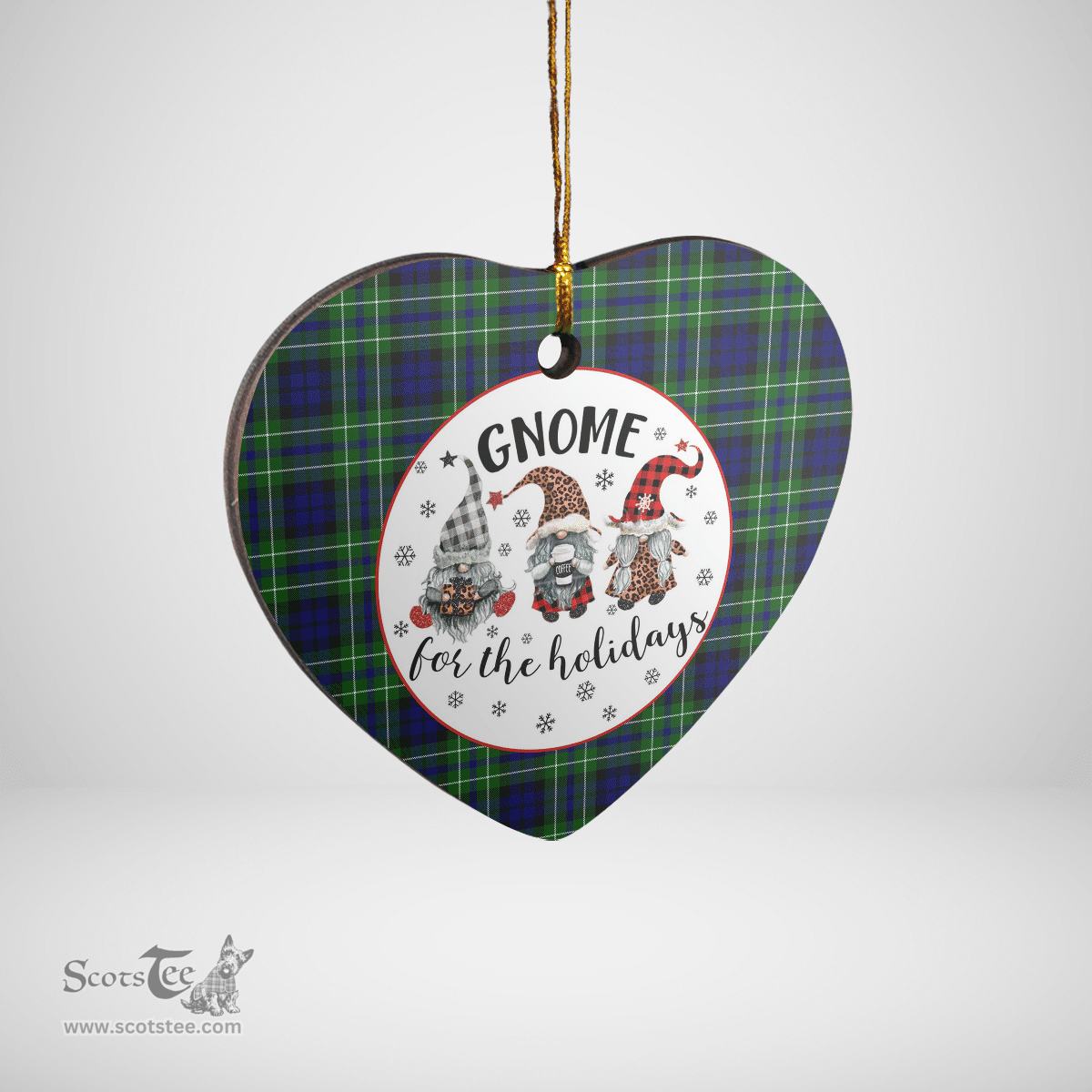 Scottish MacNeil (of Colonsay) Clan Tartan Ceramic Ornament - Gnome Heart Style Scottish Plaid Tartan Plaid