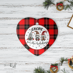 Scottish Ramsay Modern Clan Tartan Ceramic Ornament - Gnome Heart Style Scottish Plaid Tartan Plaid
