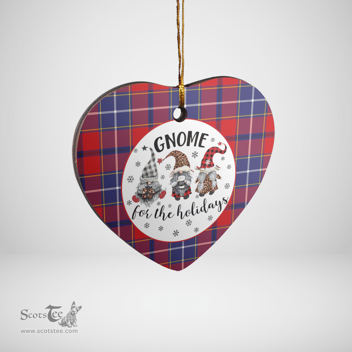 Scottish Wishart Dress Clan Tartan Ceramic Ornament - Gnome Heart Style Scottish Plaid Tartan Plaid