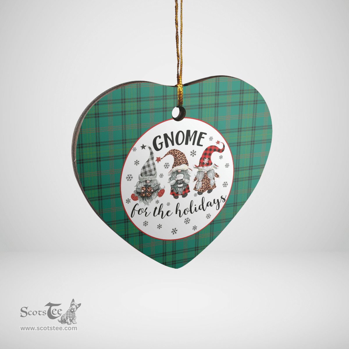 Scottish Ross Hunting Ancient Clan Tartan Ceramic Ornament - Gnome Heart Style Scottish Plaid Tartan Plaid