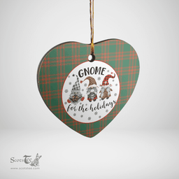 Scottish Menzies Green Ancient Clan Tartan Ceramic Ornament - Gnome Heart Style Scottish Plaid Tartan Plaid