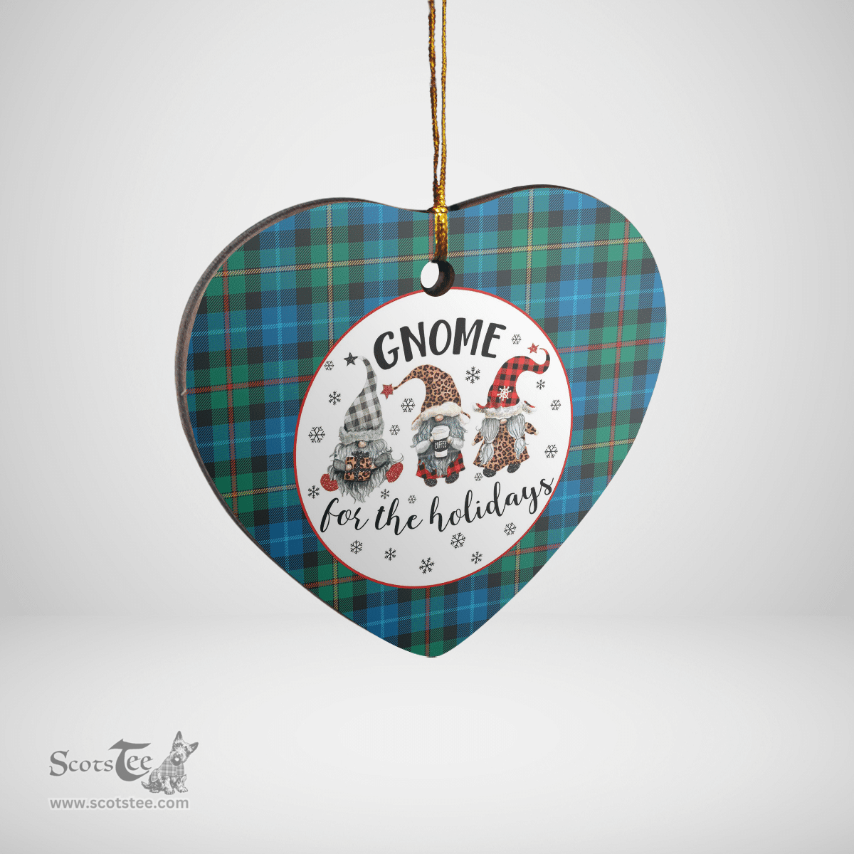 Scottish Smith Ancient Clan Tartan Ceramic Ornament - Gnome Heart Style Scottish Plaid Tartan Plaid