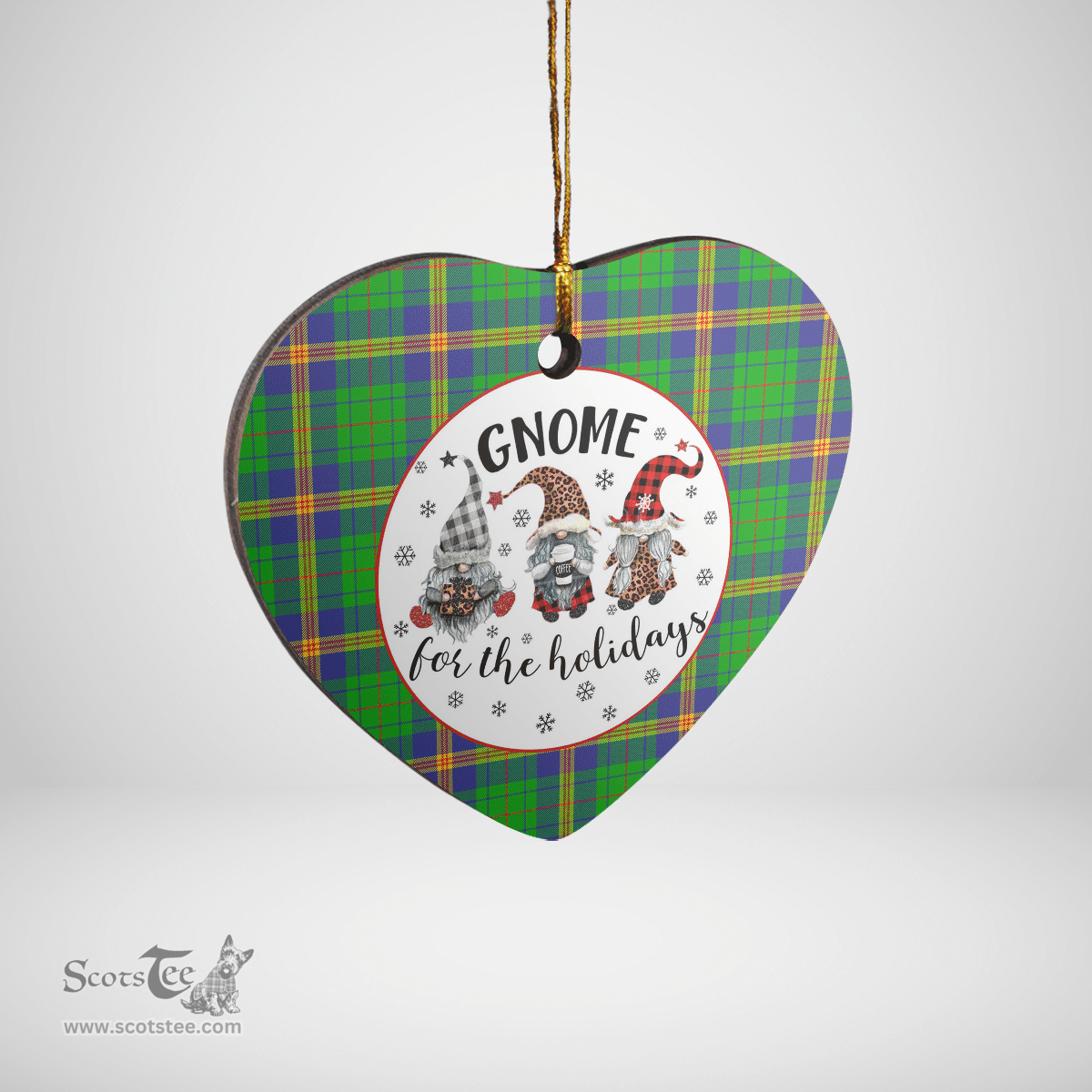 Scottish New Mexico Clan Tartan Ceramic Ornament - Gnome Heart Style Scottish Plaid Tartan Plaid
