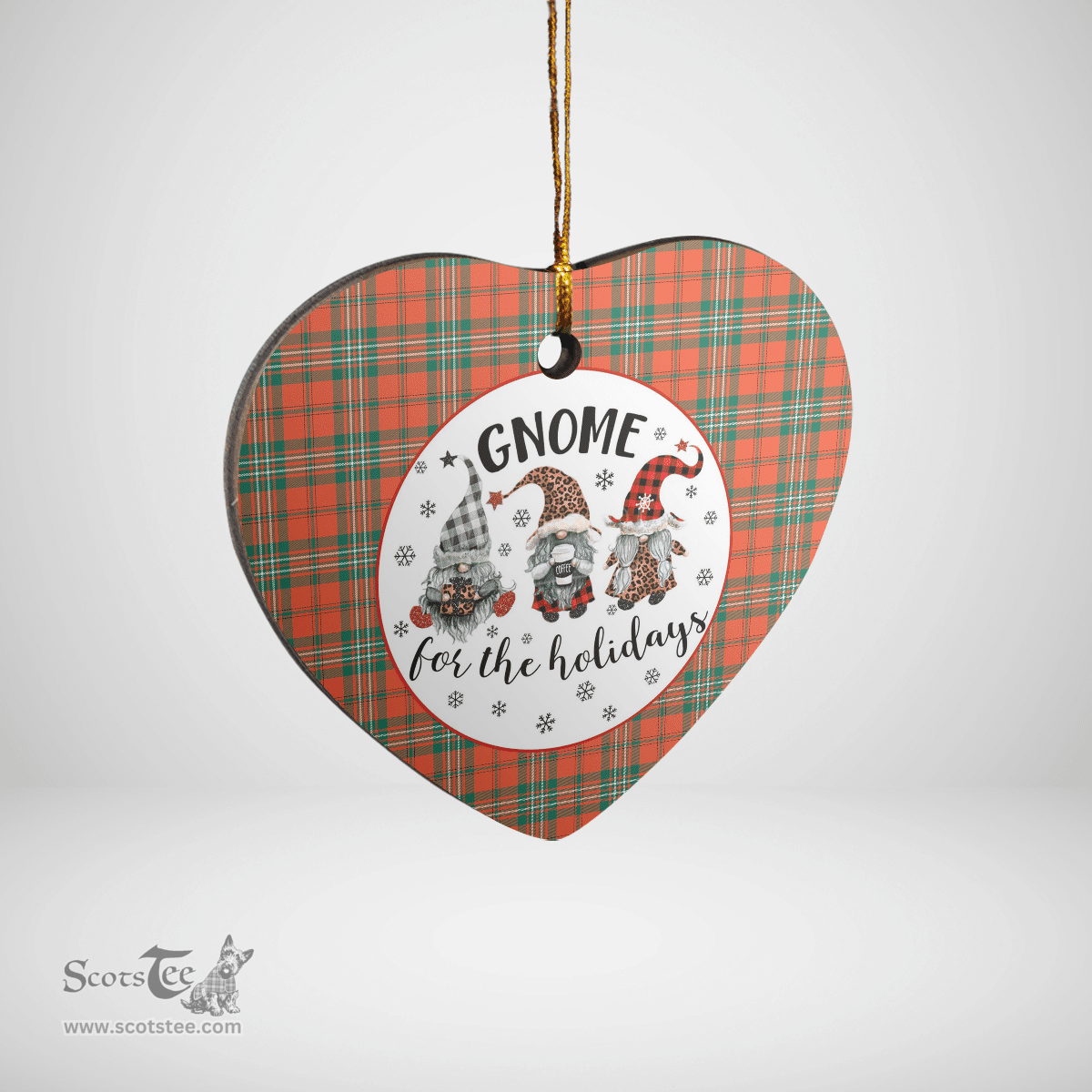 Scottish Scott Ancient Clan Tartan Ceramic Ornament - Gnome Heart Style Scottish Plaid Tartan Plaid
