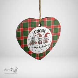 Scottish Pollock Modern Clan Tartan Ceramic Ornament - Gnome Heart Style Scottish Plaid Tartan Plaid
