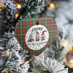 Scottish Prince of Wales Clan Tartan Ceramic Ornament - Gnome Heart Style Scottish Plaid Tartan Plaid