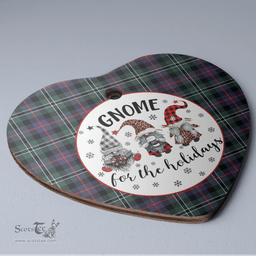 Scottish Rose Hunting Modern Clan Tartan Ceramic Ornament - Gnome Heart Style Scottish Plaid Tartan Plaid