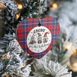 Scottish Wishart Dress Clan Tartan Ceramic Ornament - Gnome Heart Style Scottish Plaid Tartan Plaid