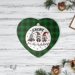 Scottish Kinloch Clan Tartan Ceramic Ornament - Gnome Heart Style Scottish Plaid Tartan Plaid