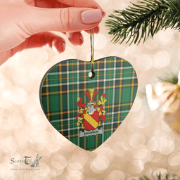 Scottish Shannon Clan Tartan Ceramic Ornament - Crest Heart Style Scottish Plaid Tartan Plaid