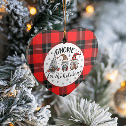 Scottish Ramsay Modern Clan Tartan Ceramic Ornament - Gnome Heart Style Scottish Plaid Tartan Plaid