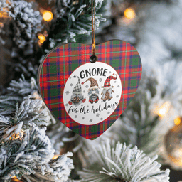 Scottish Wauchope Clan Tartan Ceramic Ornament - Gnome Heart Style Scottish Plaid Tartan Plaid