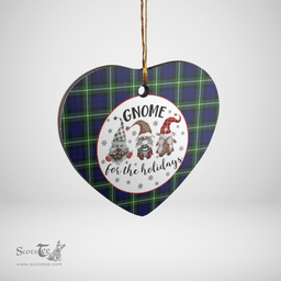 Scottish Lamont Modern Clan Tartan Ceramic Ornament - Gnome Heart Style Scottish Plaid Tartan Plaid