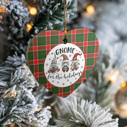 Scottish Pollock Modern Clan Tartan Ceramic Ornament - Gnome Heart Style Scottish Plaid Tartan Plaid