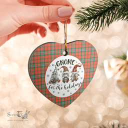 Scottish Scott Ancient Clan Tartan Ceramic Ornament - Gnome Heart Style Scottish Plaid Tartan Plaid