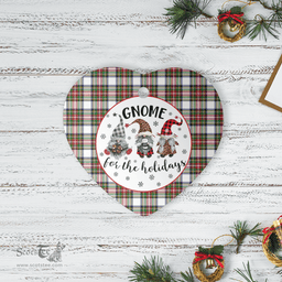 Scottish Stewart Dress Modern Clan Tartan Ceramic Ornament - Gnome Heart Style Scottish Plaid Tartan Plaid