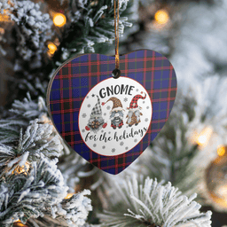 Scottish Home Modern Clan Tartan Ceramic Ornament - Gnome Heart Style Scottish Plaid Tartan Plaid