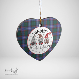 Scottish Hunter Modern Clan Tartan Ceramic Ornament - Gnome Heart Style Scottish Plaid Tartan Plaid