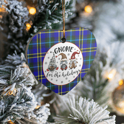 Scottish Weir Modern Clan Tartan Ceramic Ornament - Gnome Heart Style Scottish Plaid Tartan Plaid