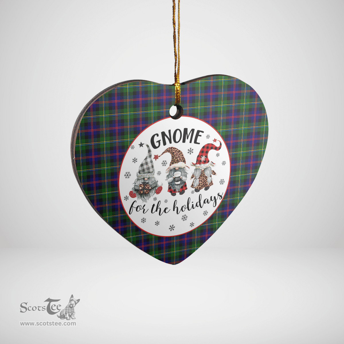 Scottish Malcolm Modern Clan Tartan Ceramic Ornament - Gnome Heart Style Scottish Plaid Tartan Plaid