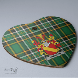 Scottish Shannon Clan Tartan Ceramic Ornament - Crest Heart Style Scottish Plaid Tartan Plaid