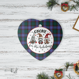 Scottish Hunter Modern Clan Tartan Ceramic Ornament - Gnome Heart Style Scottish Plaid Tartan Plaid