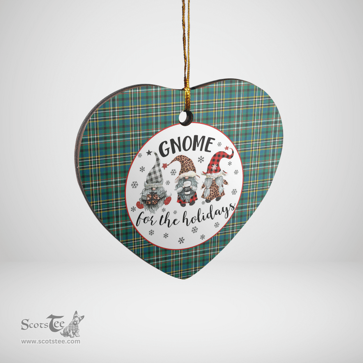 Scottish Scott Green Ancient Clan Tartan Ceramic Ornament - Gnome Heart Style Scottish Plaid Tartan Plaid