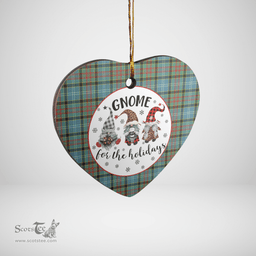 Scottish Walkinshaw Clan Tartan Ceramic Ornament - Gnome Heart Style Scottish Plaid Tartan Plaid