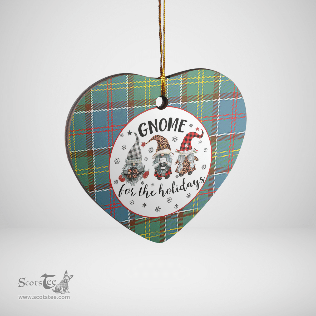 Scottish Whitelaw Clan Tartan Ceramic Ornament - Gnome Heart Style Scottish Plaid Tartan Plaid