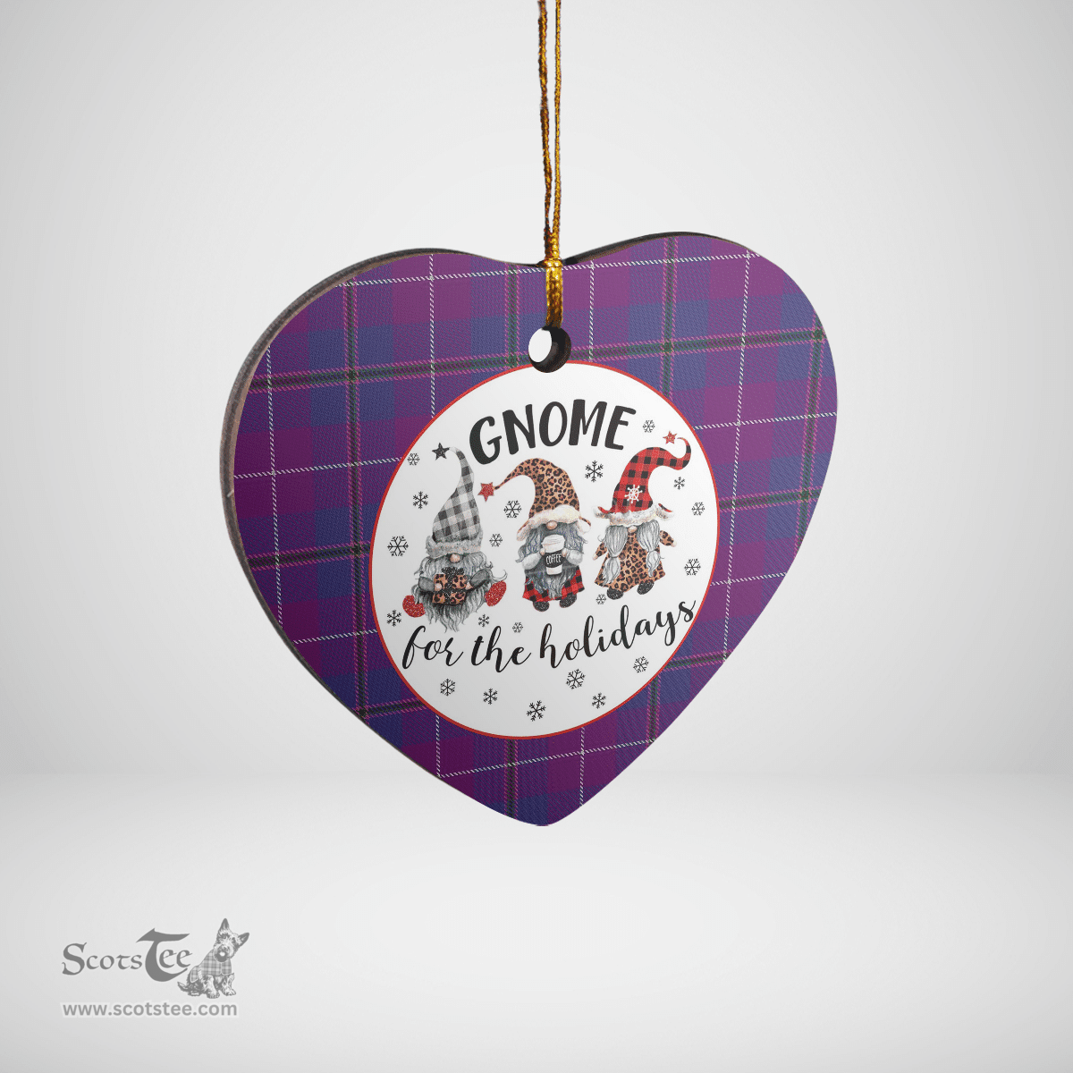 Scottish Pride of Glencoe Clan Tartan Ceramic Ornament - Gnome Heart Style Scottish Plaid Tartan Plaid