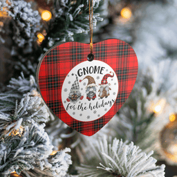 Scottish Wemyss Modern Clan Tartan Ceramic Ornament - Gnome Heart Style Scottish Plaid Tartan Plaid