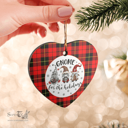 Scottish Wallace Hunting Red Clan Tartan Ceramic Ornament - Gnome Heart Style Scottish Plaid Tartan Plaid