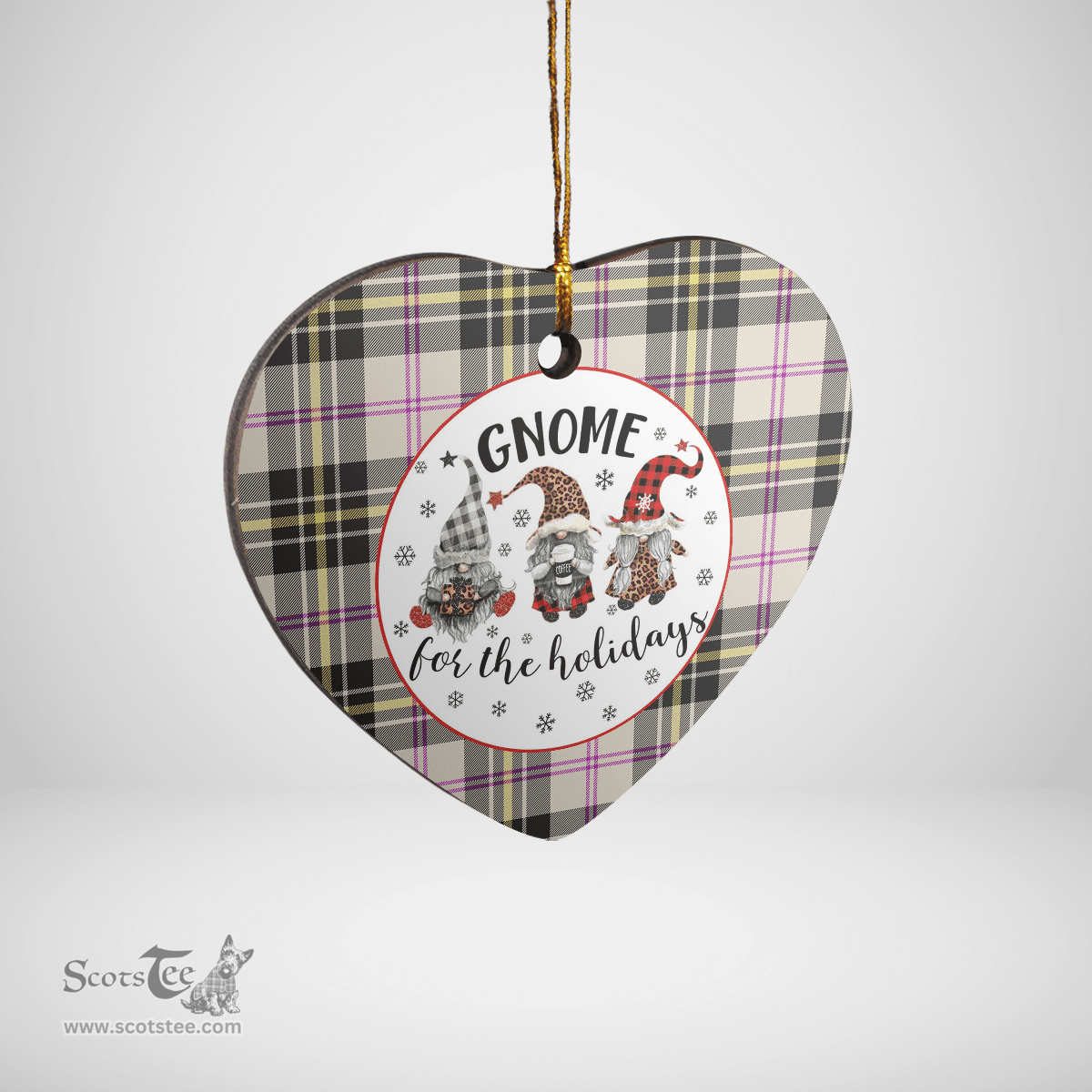 Scottish MacPherson Dress Ancient Clan Tartan Ceramic Ornament - Gnome Heart Style Scottish Plaid Tartan Plaid