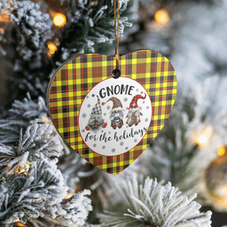 Scottish Jardine Clan Tartan Ceramic Ornament - Gnome Heart Style Scottish Plaid Tartan Plaid