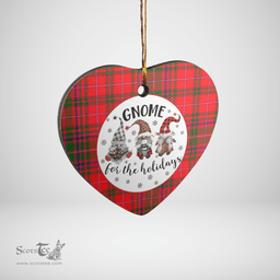 Scottish MacDougall Modern Clan Tartan Ceramic Ornament - Gnome Heart Style Scottish Plaid Tartan Plaid