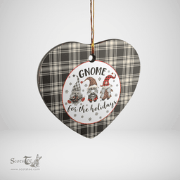 Scottish Menzies Black & White Ancient Clan Tartan Ceramic Ornament - Gnome Heart Style Scottish Plaid Tartan Plaid