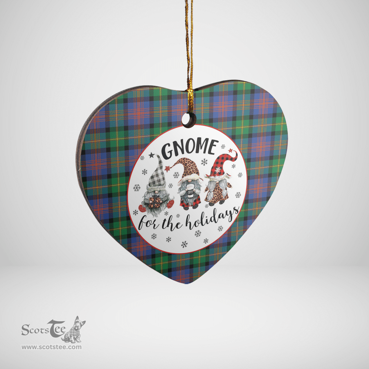 Scottish Logan Ancient Clan Tartan Ceramic Ornament - Gnome Heart Style Scottish Plaid Tartan Plaid