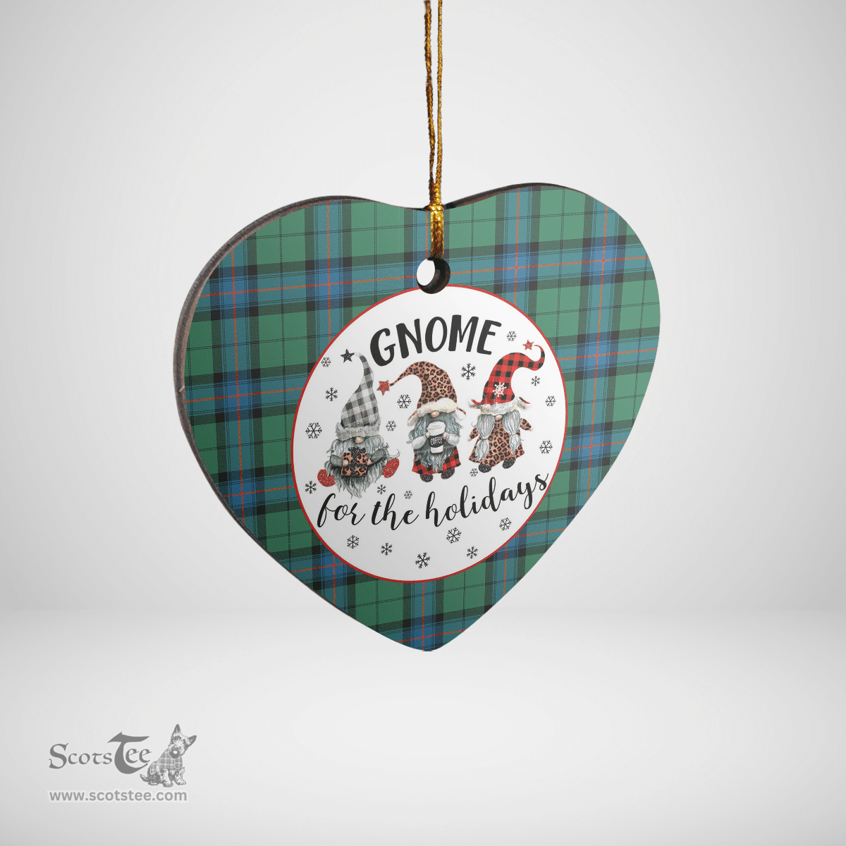 Scottish Armstrong Ancient Clan Tartan Ceramic Ornament - Gnome Heart Style Scottish Plaid Tartan Plaid