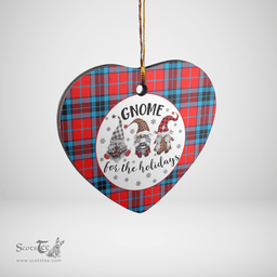 Scottish MacTavish Modern Clan Tartan Ceramic Ornament - Gnome Heart Style Scottish Plaid Tartan Plaid