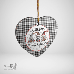 Scottish Scott Black & White Modern Clan Tartan Ceramic Ornament - Gnome Heart Style Scottish Plaid Tartan Plaid