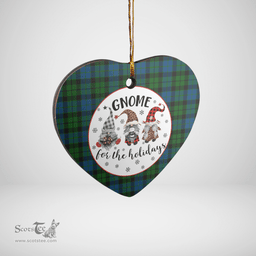 Scottish MacKay Modern Clan Tartan Ceramic Ornament - Gnome Heart Style Scottish Plaid Tartan Plaid