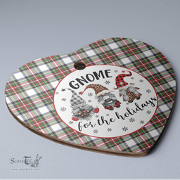 Scottish Stewart Dress Modern Clan Tartan Ceramic Ornament - Gnome Heart Style Scottish Plaid Tartan Plaid