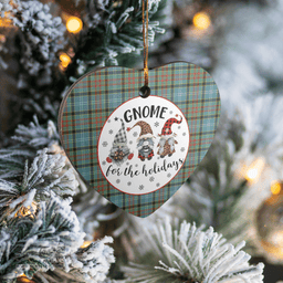 Scottish Walkinshaw Clan Tartan Ceramic Ornament - Gnome Heart Style Scottish Plaid Tartan Plaid